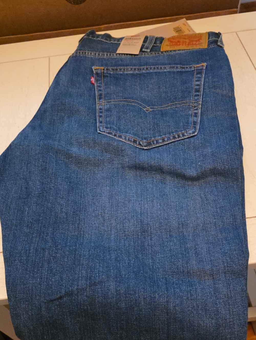 514 Strait 38/30 Levi's Men’s Dark Blue Relaxed Fit Jeans